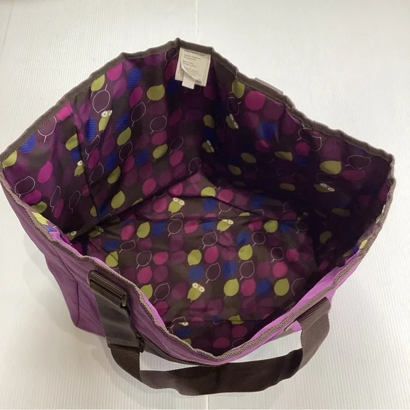 Rachael Ray Purple Tote Bag 15x14x6" Adjustable Handles - Picture 8 of 11